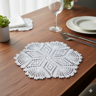 RITIKA Crochet large Handmade Table Mat (18 INCH)