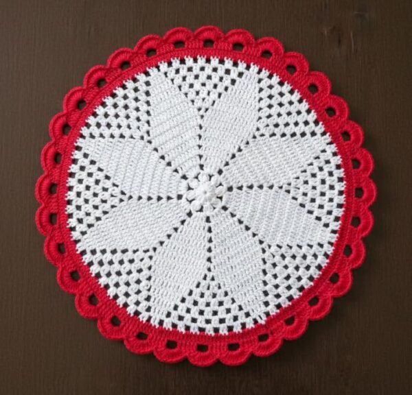 RITIKA Woollen Crochet Handmade Table Mat (15 INCH) - Image 2