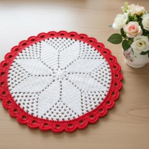 RITIKA Woollen Crochet Handmade Table Mat (15 INCH)