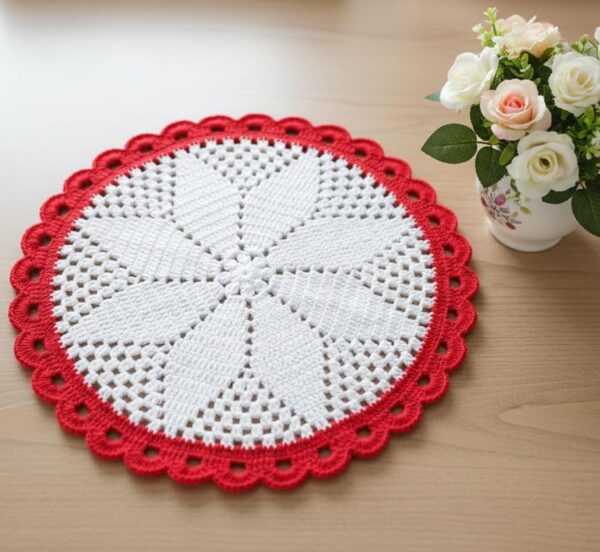 RITIKA Woollen Crochet Handmade Table Mat (15 INCH)