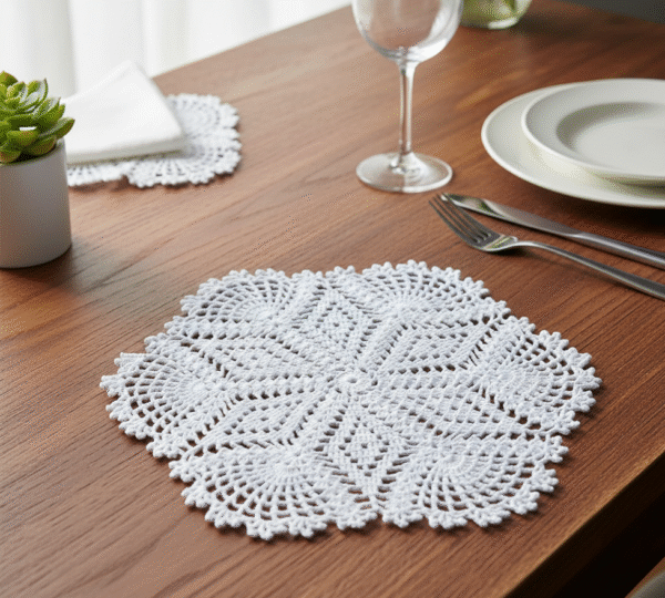 RITIKA Crochet large Handmade Table Mat (18 INCH) - Image 2