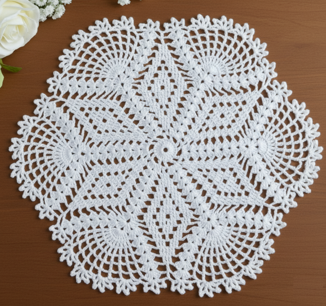 RITIKA Crochet large Handmade Table Mat (18 INCH)
