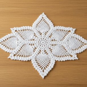 Ritika Woolen Handmade Crochet Doily/placemat/Table mat star 18x24