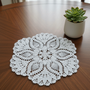 RITIKA Woolen Handmade Crochet Doily/placemat/Table mat (24 inch)