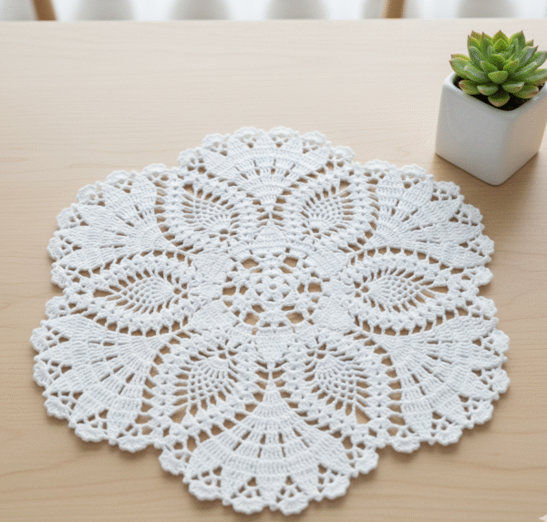 RITIKA Woolen Handmade Crochet Doily/placemat/Table mat (24 inch) - Image 3