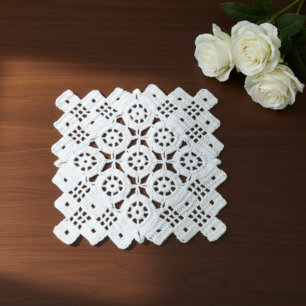 RITIKA CRAT Crochet Square Handmade Table Mat 14inch