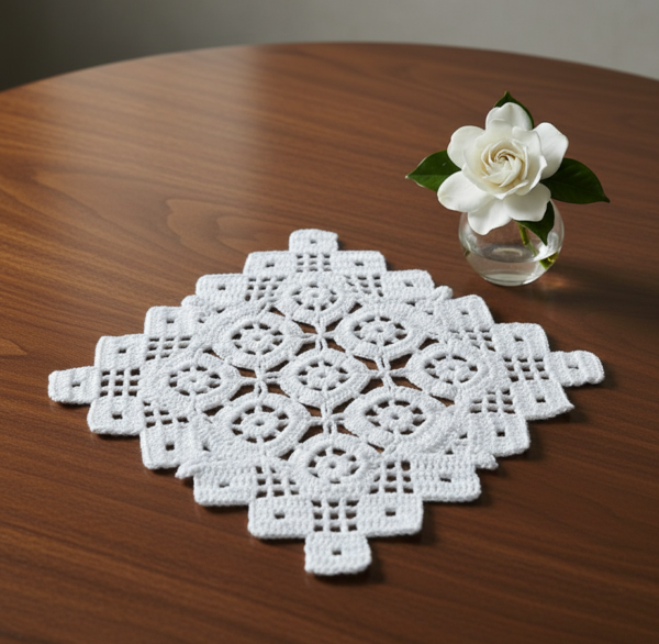 RITIKA CRAT Crochet Square Handmade Table Mat 14inch - Image 2