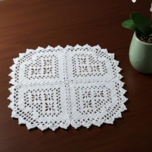 RITIKA CRAT Crochet Square Handmade Table Mat 15inch
