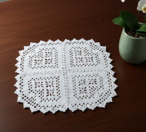 RITIKA CRAT Crochet Square Handmade Table Mat 15inch