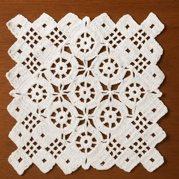 RITIKA CRAT Crochet Square Handmade Table Mat 14inch - Image 3