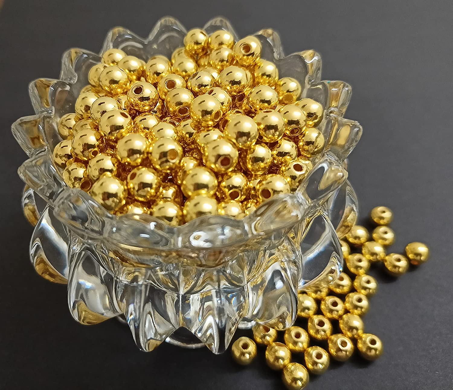 Round Golden Pearl Beads for Jewelry Making & Crafts Kit, Bracelet