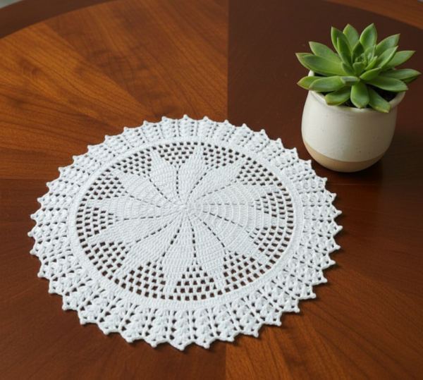Ritika Craft®  Handmade Crochet Doily/placemat/Table mat (18 inch) - Image 4