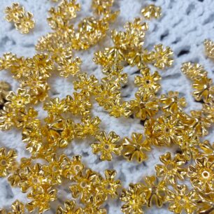 RITIKA CRAFT Golden Flower 100 pcs for Toran Making/Jewellery Making/Craftwork/Decoration