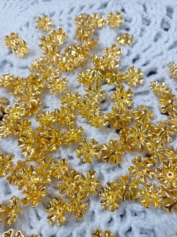 RITIKA CRAFT Golden Flower 100 pcs for Toran Making/Jewellery Making/Craftwork/Decoration