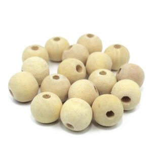 RITIKA CRAFT Natural Wooden Round Beads for Beading, Jewellery Making & Art Craft Work !! Size : 18mm - Pack of 25