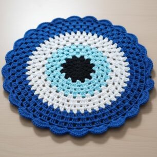 Ritika Craft® Crochet EVILEYE Handmade Table Mat -13inch