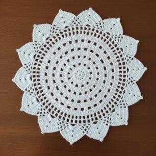 Ritika Craft® Woolen Handmade Crochet Table Mat Round (16 inch)