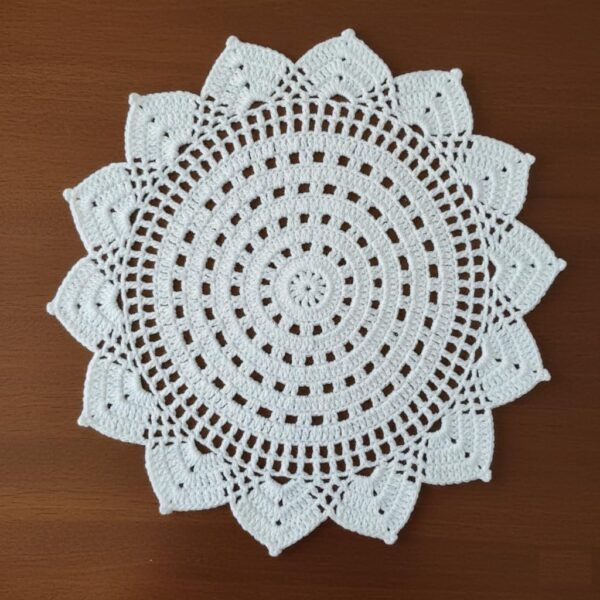 Ritika Craft® Woolen Handmade Crochet Table Mat Round (16 inch)