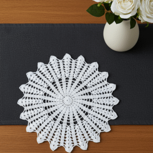 RITIKA Craft® Handmade Crochet Doily/placemat/Table mat (17.5 inch)
