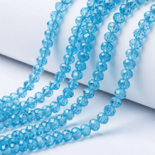 RITIKA CRAFT 6mm Rondelle/Tire Crystal Macrame Plastic Beads for Arts, Crafts & Decoratives-High Sparkle Cutting Crystal Beads for Macrame, Jhula, Torana, Jhumar (150-160pcs)