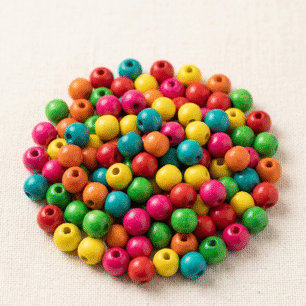 Wooden Beads for Macrame, Jewellery Making & Art Craft Work !! Size : 8x7 mm - Pack of 200 - Multicolour