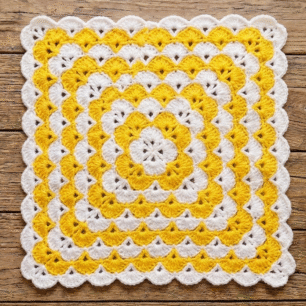 RITIKA CRAFT® Woollen Crochet Handmade Table Mat Square (12.5inch) Vintage Doily Mat… (Blue) (Copy)